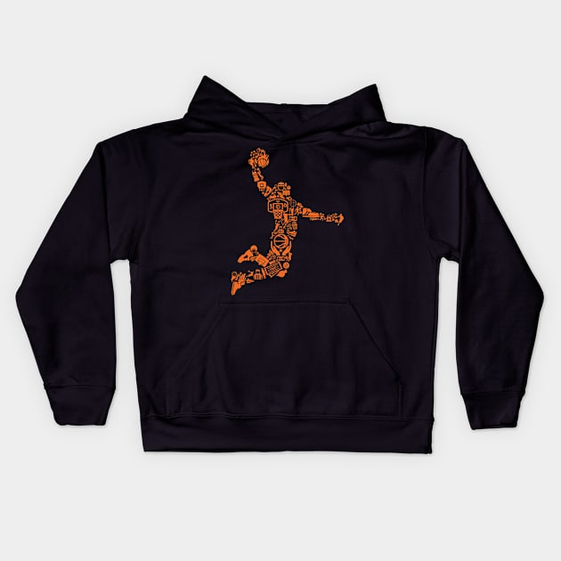 Basketball player Kids Hoodie by Teefold